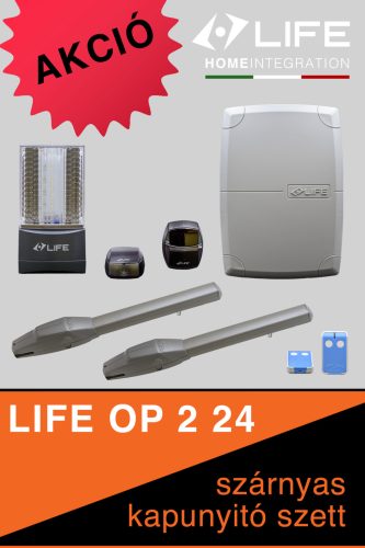 Life OP224 UNI EASY kétszárnyú kapumozgató szett